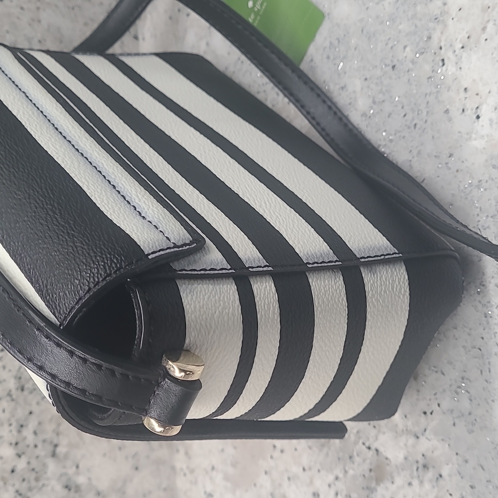 Kate Spade Black and White Striped Crossbody Bag - Picture 6 of 12